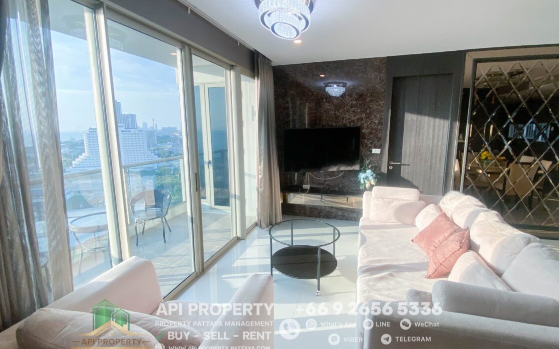 The Riviera Jomtien 2 Beds 2 Baths 85 Sqm, Corner unit, Sea View, For Rent 55,000/month